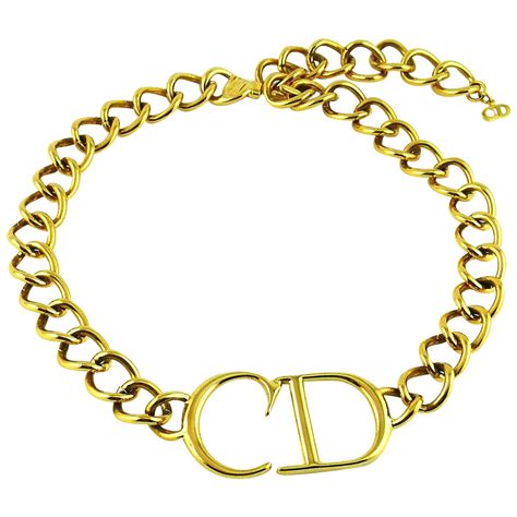 dior necklace gold cd